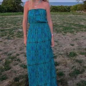 Calypso St Barth Strapless Tassel Maxi Sun Dress Size Medium